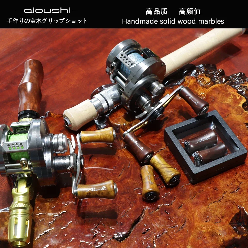 Aioushi Handmade solid wood fishing wheel handle precision made quality assurance - الصورة 5