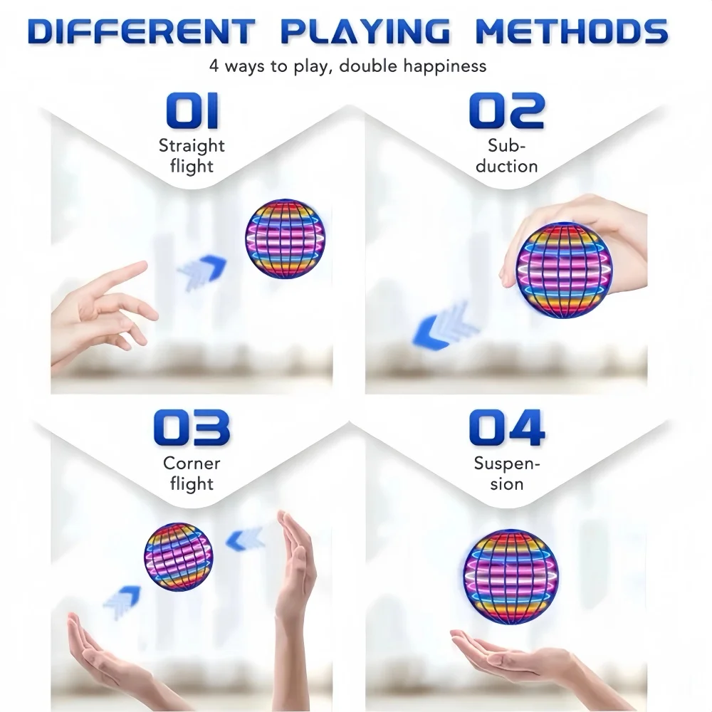 Flying Ball Children's Hand Controlled Color LED Cosmic Globe 360 °Rotating Suspension Ball Suitable for Indoor and Outdoor Toy - Image 4