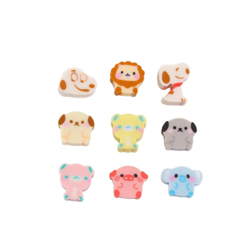 10Pcs/Lot Cute Little Puppy Boo Eraser Slice Eraser Mini Rubber For Pencil Error Correct Kids School Office Stationery Gifts - الصورة 6