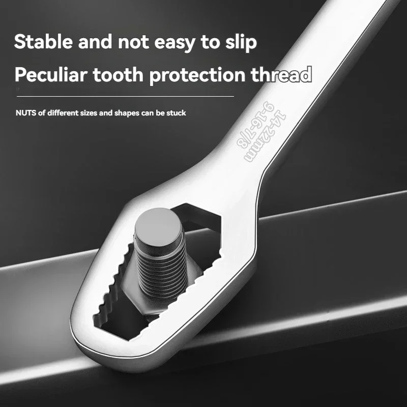 3-17mm Universal Torx Wrench Self-tightening Adjustable Glasses Wrench Board Double-head Torx Spanner Hand Tools for Factory - الصورة 5