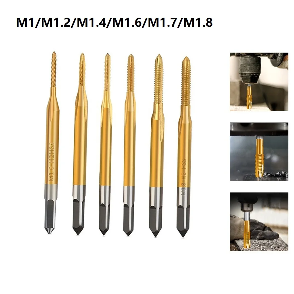 HSS Thread Metric Plug Tap Screw Taps M1 M1.2 M1.4 M1.6 M1.7 Straight Flute Thread Tap For Bicycle Repair Assemble Furniture - الصورة 6