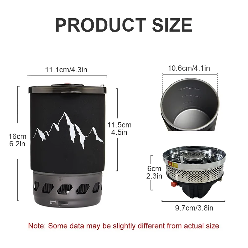 0.9L Camping Stove System Portable Cooking Burner Outdoor Propane Cooking System for Hiking Beach Picnic Trekking Emergency Use - الصورة 3