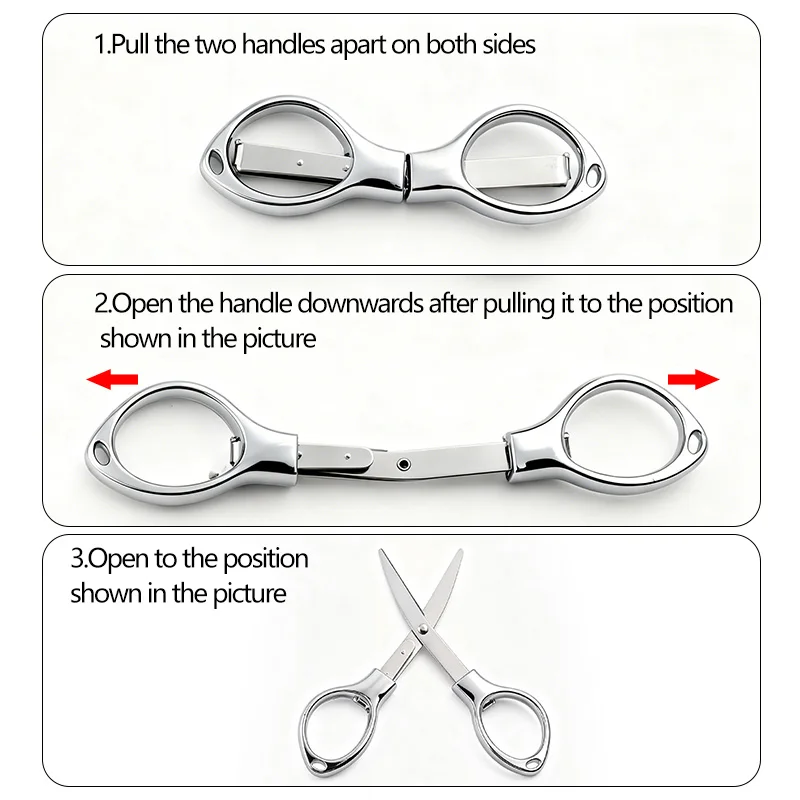 1pc Portable Folding 8-Shaped Small Scissors with Carbon Steel Blade for Easy Cutting Travel Folding Scissors - الصورة 5