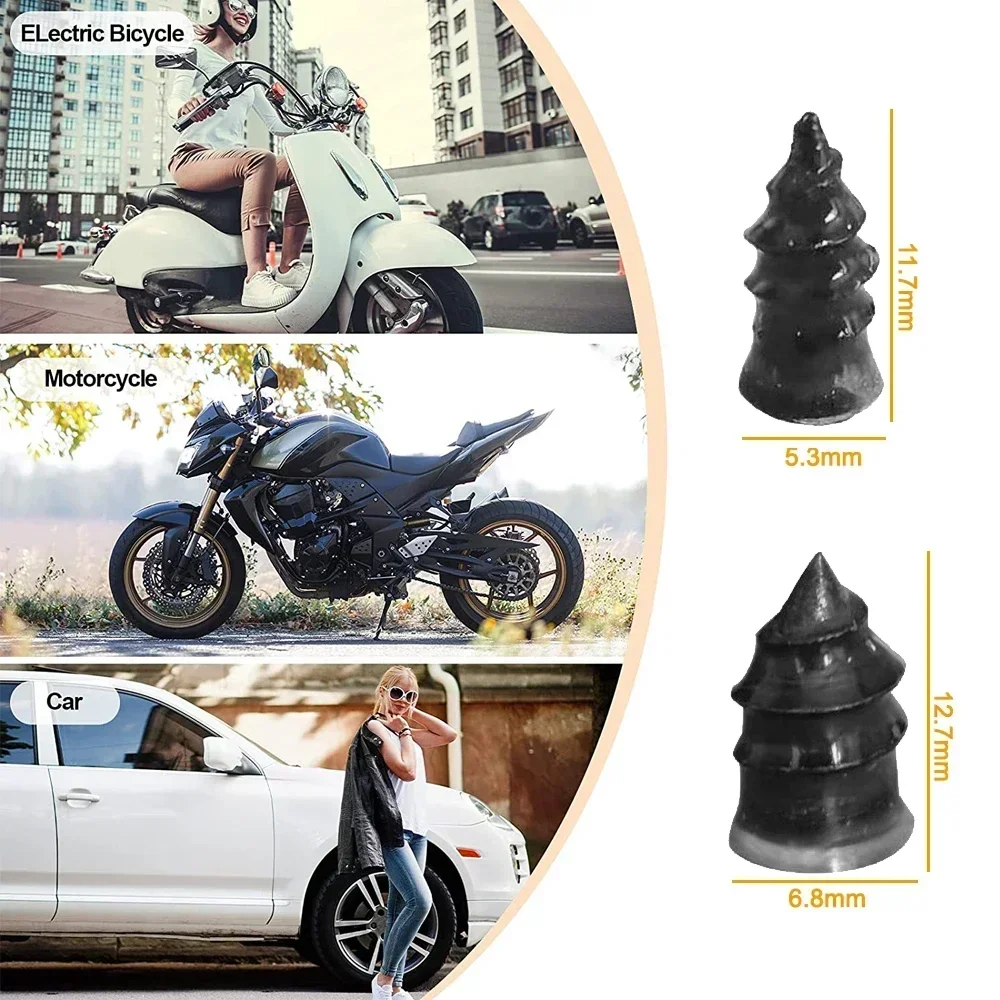 10/500pc Car Tyre Repair Rubber Nail Set Universal Car Motorcycle Tyre Repair Nails Truck Scooter Bike Tire Puncture Repair Tool - الصورة 2