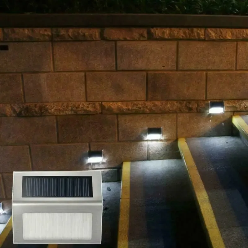 3 LED Outdoor Solar Stainless Steel Garden Light IP65 Waterproof Garden Yard Lighting Floodlight Stair Aisle Street Lamps 50lm - الصورة 3