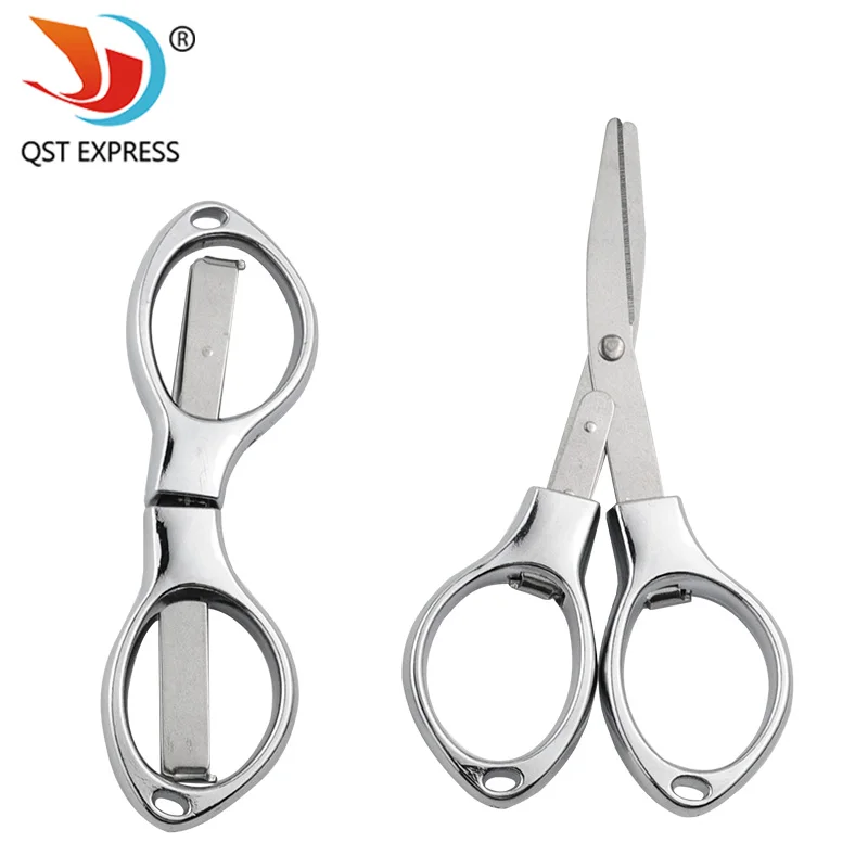 1pc Portable Folding 8-Shaped Small Scissors with Carbon Steel Blade for Easy Cutting Travel Folding Scissors