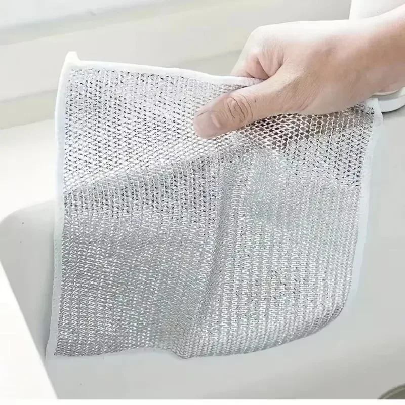 1/3/5/10/30 Pcs Magic Cleaning Cloth Single Sided Metal Steel Wire Rags Kitchen Dish Pot Washdishing Cloths Towel Clean Tools - الصورة 10