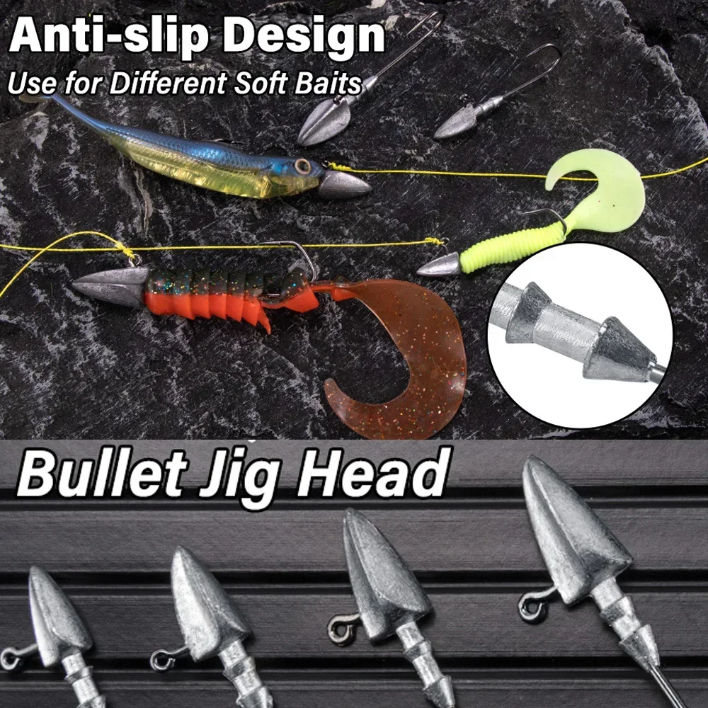 Metal Jig Head Hook 3.5g 10g 21g 35g Weight Crank Shank Sharp Fishhook Gear Sinker Pesca for Soft Lure Texas Rig Fishing Tackle - الصورة 4