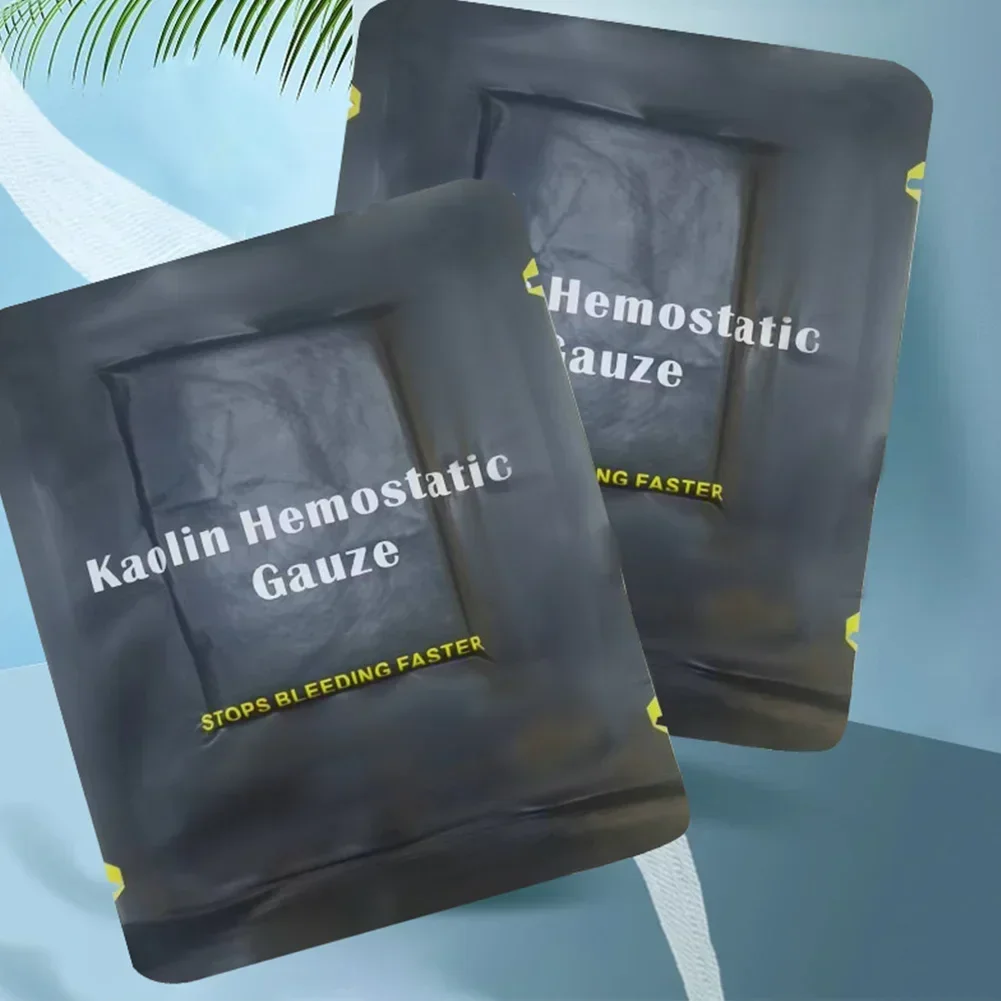 Hemostatic Kaolin Gauze Emergency Trauma Z-Folded Soluble for Outdoor Safety First Aid Kit Wound Dressing Bandage Tourniquet - الصورة 2