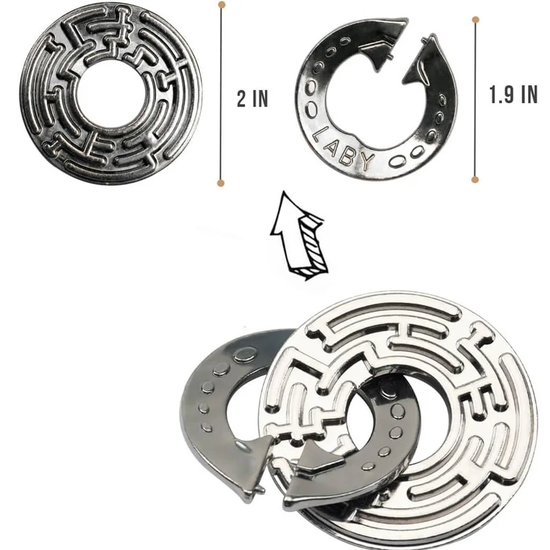 Metal Puzzle Brain Teaser IQ Test Toys Adults Children Educational Mind Challenge Rompecabezas Metalico Juegos De Ingenio - الصورة 4