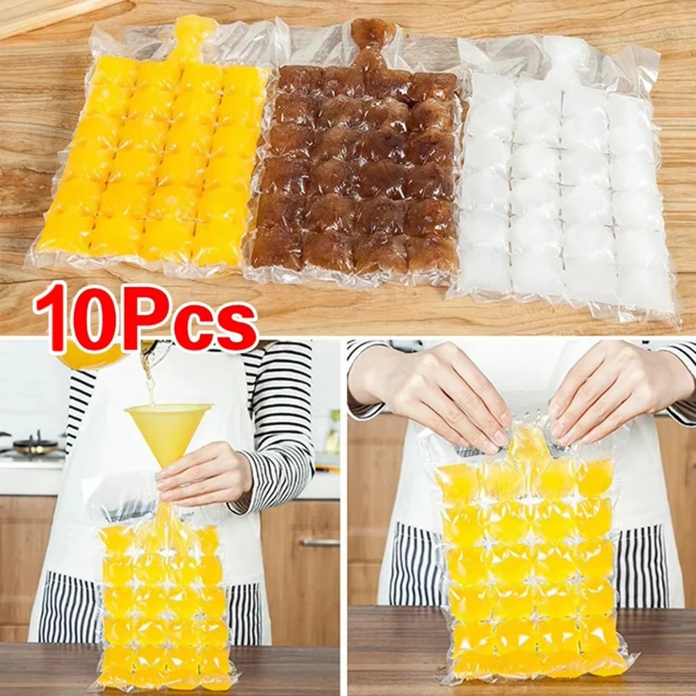 10-100pcs/pack Disposable Ice Bag Lattice Ice Cube Mold Bar Self-sealing Ice Tray Bag Ice Cube Bag Box Edible Frozen Ice Cube - الصورة 2