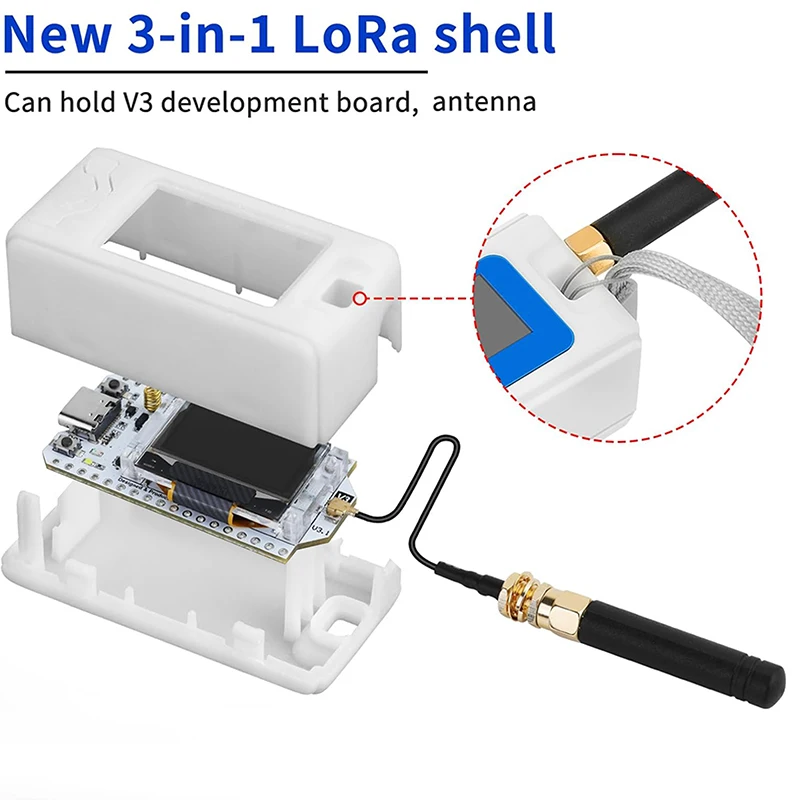 Heltec V3 Meshtastic ESP32 SX1262 LoRa 32 Dev-Board Kit Case 915MHz Multi-Band WiFi BLE OLED USB-C Support Arduino IoT - الصورة 5