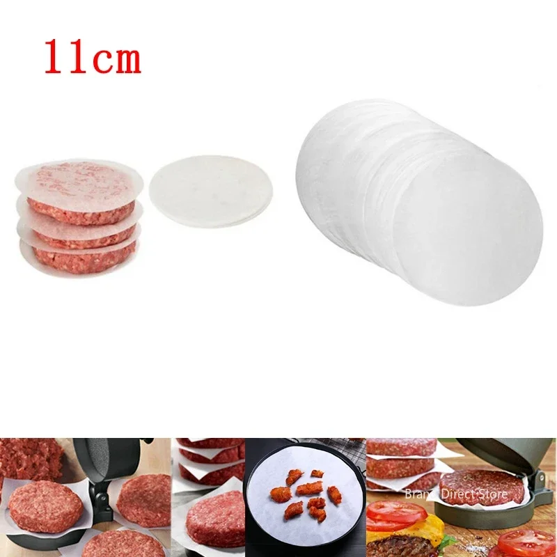100/500Pcs 11cm Hamburger Patty Paper, Wax Papers To Separate Frozen Pressed Patties for Burger Patty Paper - الصورة 3