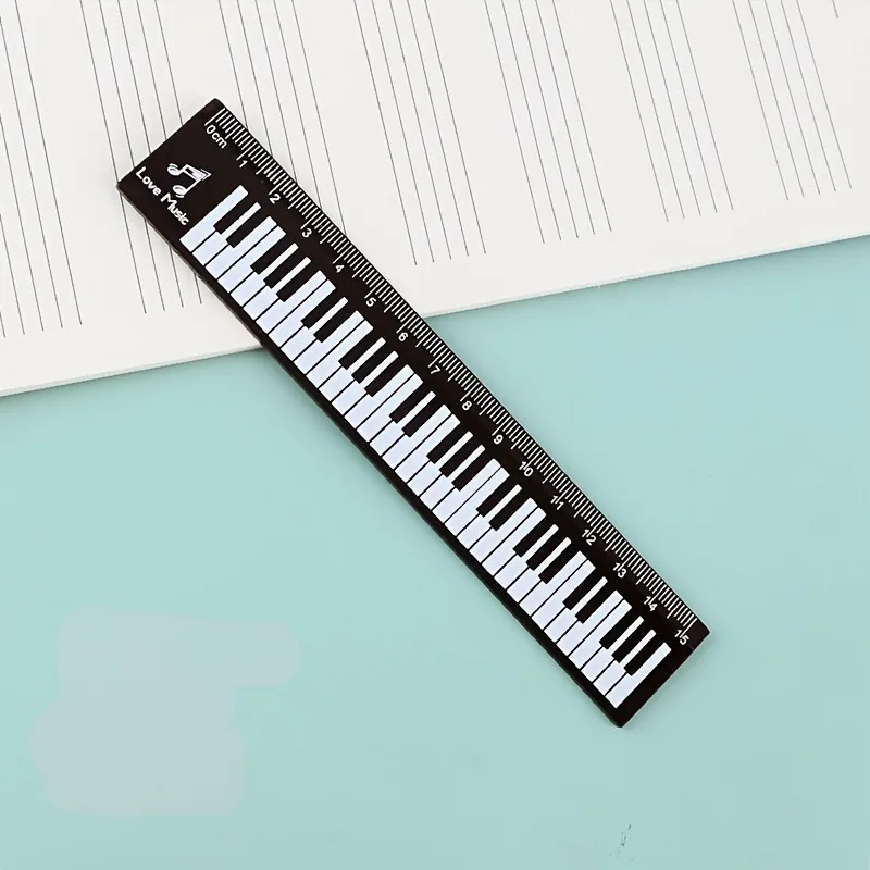 1/3pcs Creative Music Ruler 15cm, Piano Design Measuring Tool & Bookmark, for Musicians, Office, School Stationery Supply - الصورة 3