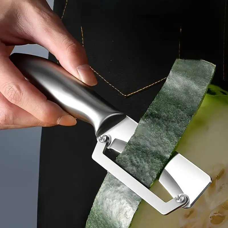 1PC Stainless Steel Flat Edge Peeler Potato Peeler Slicer Knife Watermelon/Melon Grater Kitchen Multi-Purpose Tool - الصورة 3
