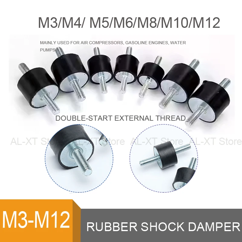 4Pcs Anti Vibration Silentblock Boat Car Milling Machine Bobbin Rubber Mounts Male Tools M3 M4 M5 M6 M8 M12 Rubber Shock Damper - الصورة 2