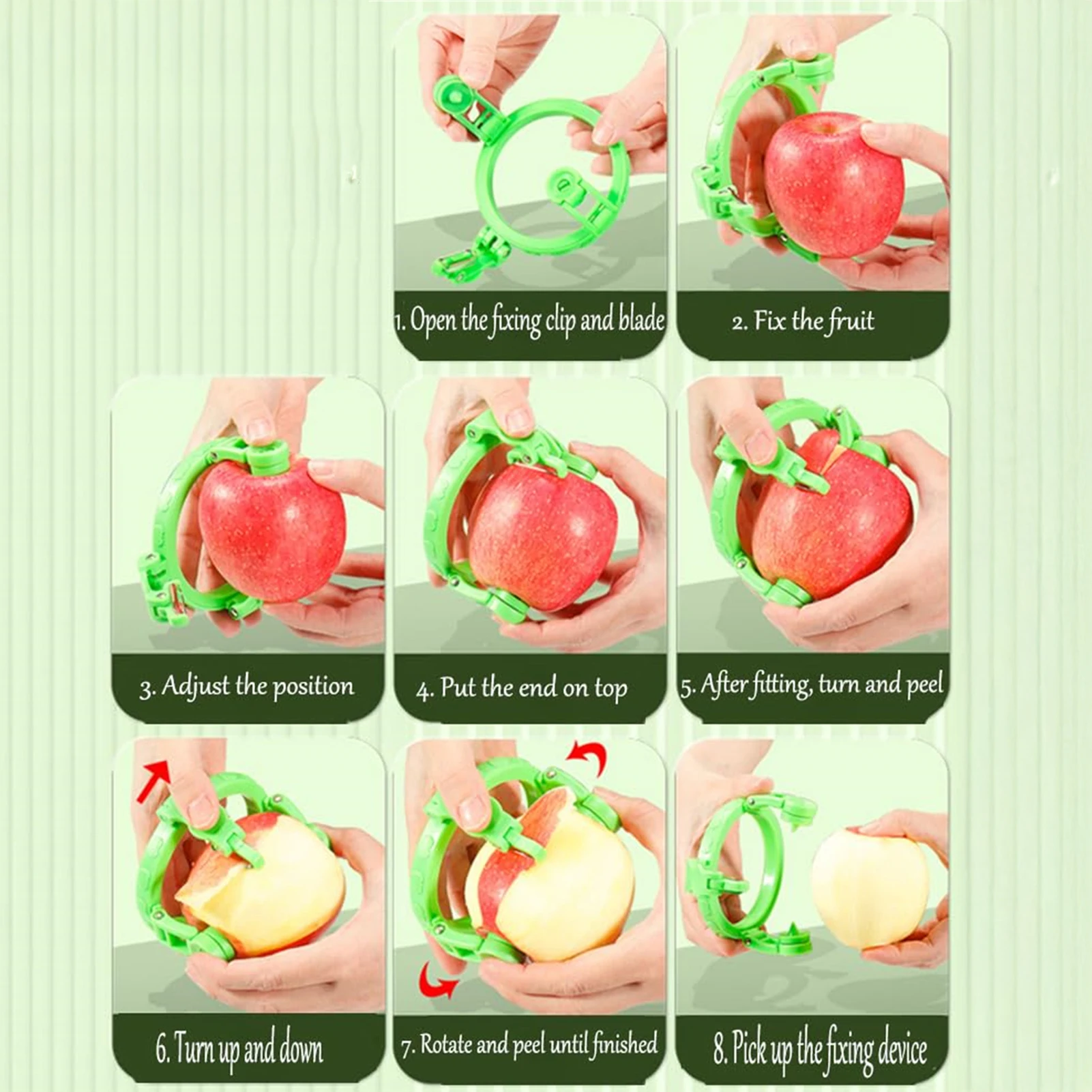 Fruit Peeler Handheld Rotary Apple Peeler Spiral Slicer for Fruit Vegetable Kitchen Gadget Gift Ideas Easy Use Corer Tool - الصورة 6