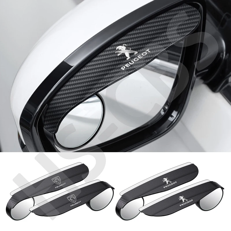 Car Rearview Blind Spot Mirror Rain Eyebrow Visor Side Snow Visor Rain Cover For Peugeot 208 3008 308 2008 207 107 4008 5008 508