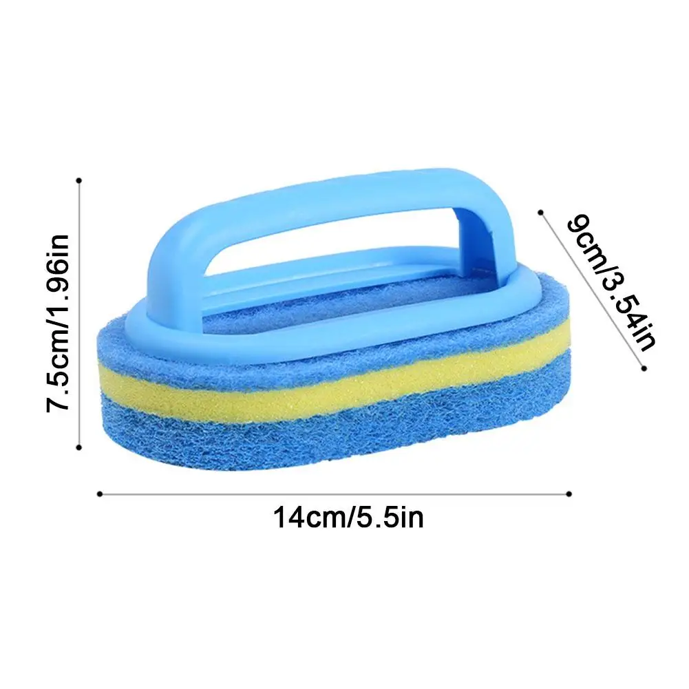 Sponge Cleaning Brush With Handle Bathtub Tile Scrub Brush Kitchen Bathroom Cleaning Household Supplies - الصورة 2