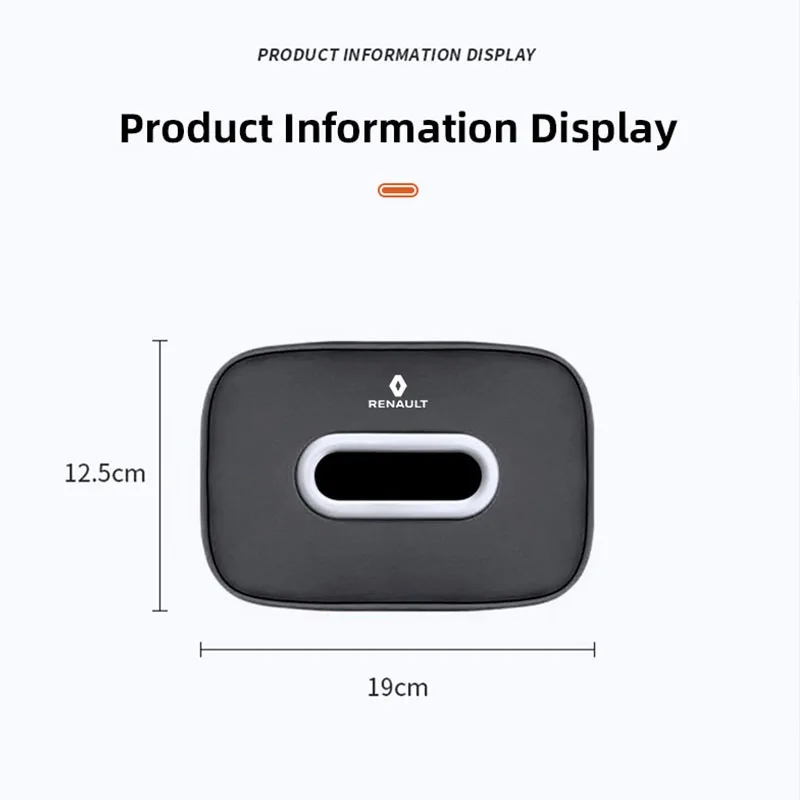 Car Tissue Storage Box Organizer Interior Accesories For Renault Clio Koleos Megane Espace QM6 Kadjar Captur Scenic Duster Twing - الصورة 6
