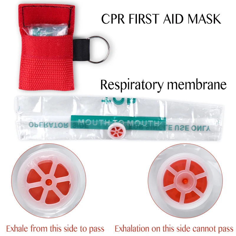 Professional First Aid Outdoor Rescue CPR Face Shield Mask Health Care Tools Keychain Emergency Breathing Resuscitator Mask - الصورة 4
