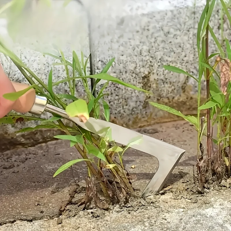 Stainless Steel Garden Weeder Knife, Wooden Handle Hand Weeding Tool for Lawn, Vegetable Garden & Plant Care, Summer Gardening A - الصورة 3