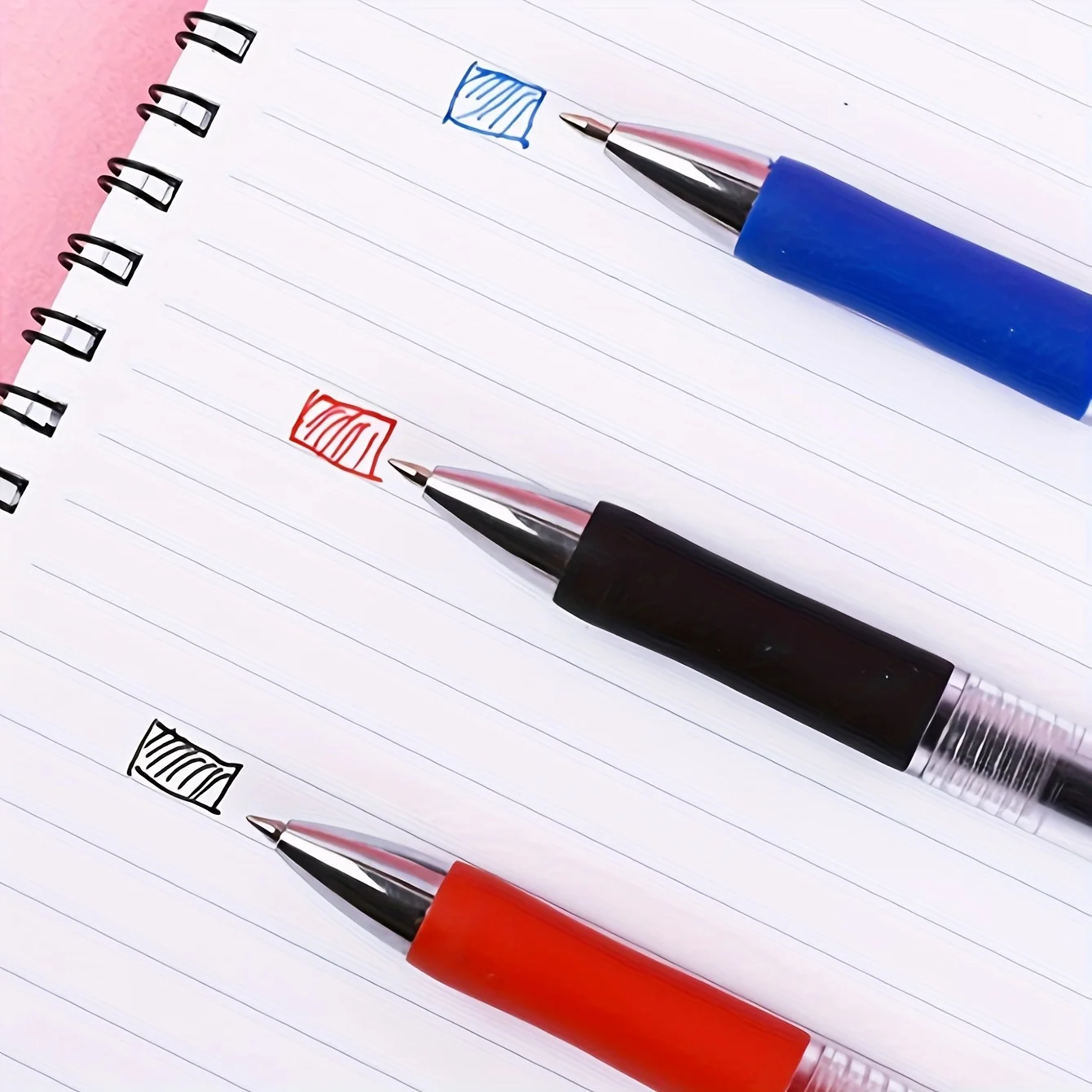10pcs Retractable Gel Pens, Black Red Ink 0.5mm, Smooth Writing, Ball Point Pens, Office Supplies and Stationery Back To School - Image 5