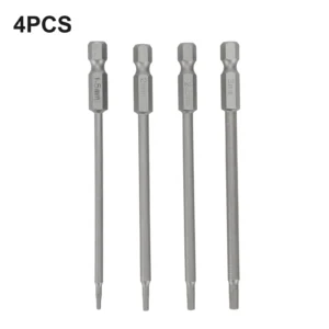 4Pcs/set Hex Screwdriver Bits 1/4" Hex Shank Magnetic Head Screw Driver Drill Bit 1.5/2.0/2.5/3.0mm Alloy Steel