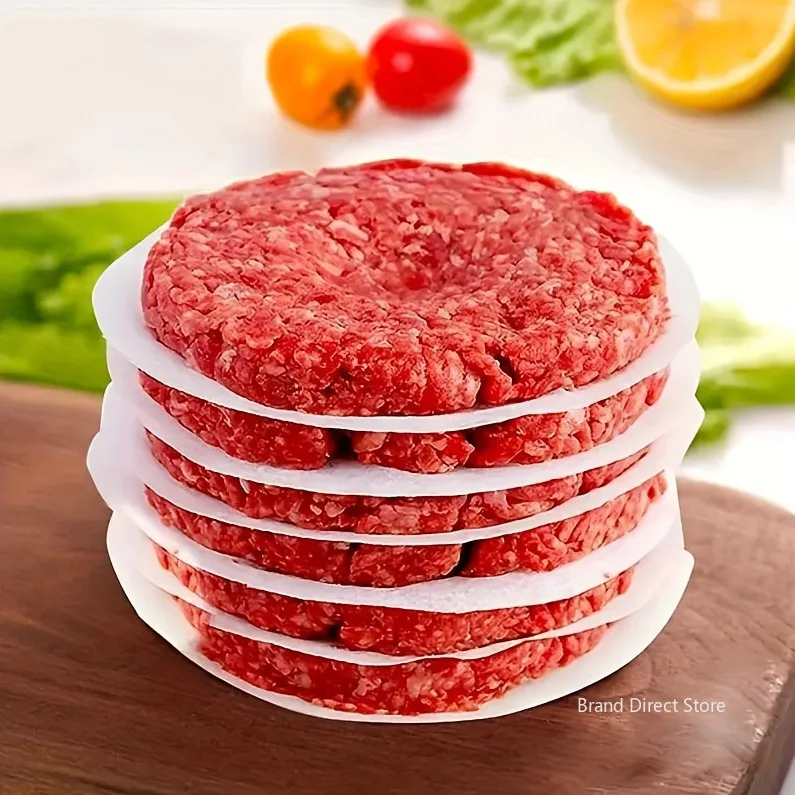100/500Pcs 11cm Hamburger Patty Paper, Wax Papers To Separate Frozen Pressed Patties for Burger Patty Paper - الصورة 2