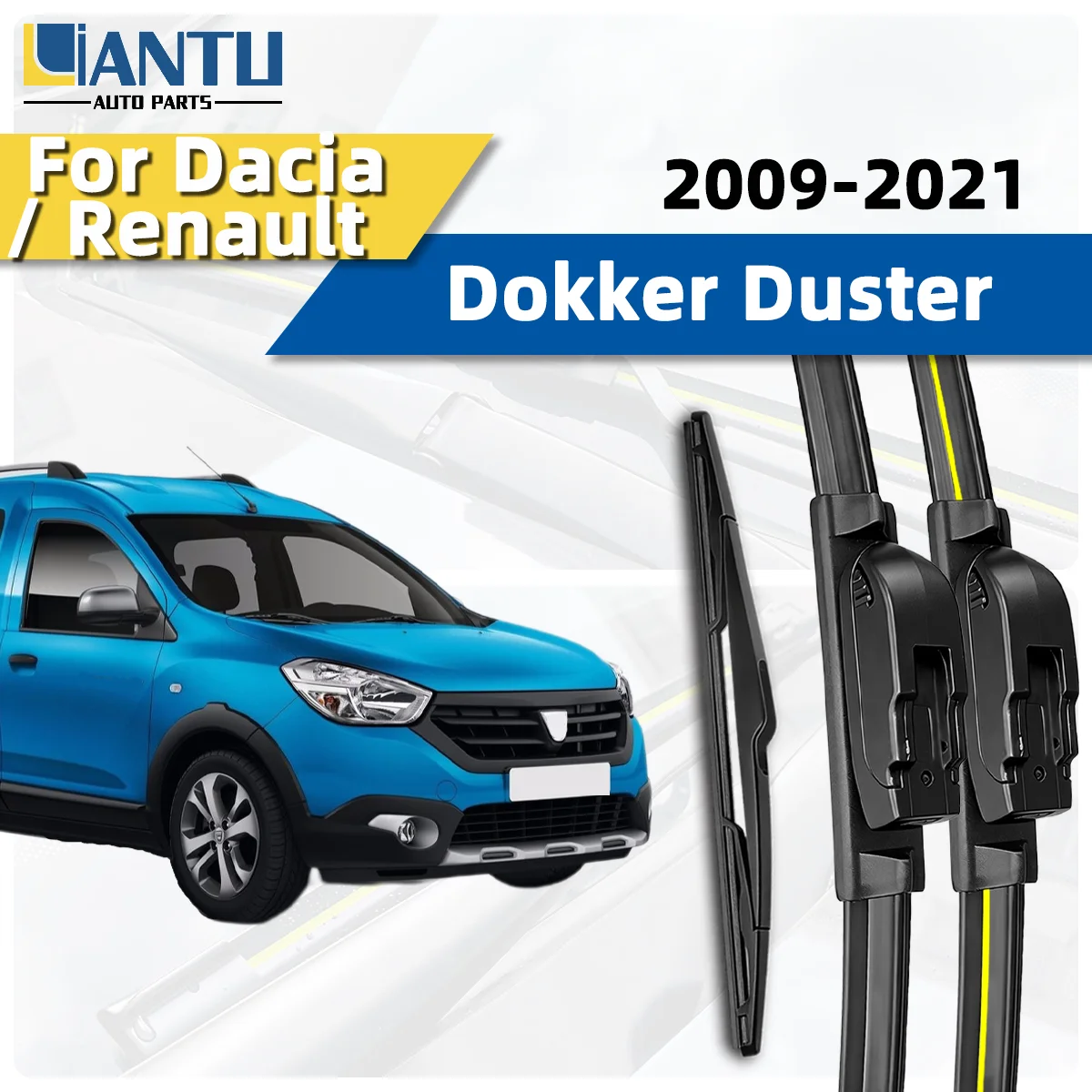 3PCS Front Rear Windshield Wiper Blades Fit For Dacia Renault Dokker Duster 2009-2021 Car Durable Premium Auto Spare Parts 2020