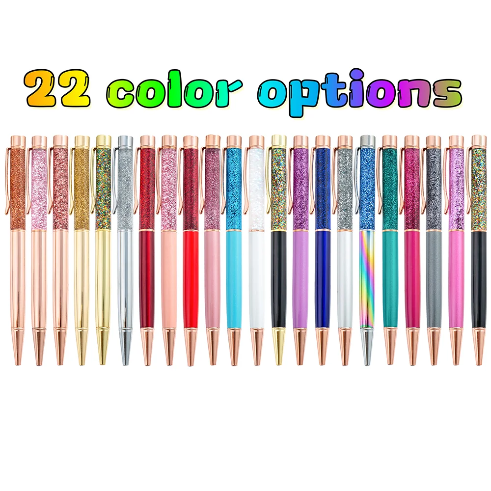 Luxury Colorful Oil Gold Powder Quicksand Ballpoint Pen 1.0mm Metal Rotating Ballpen School Office Writing Supply - Image 2