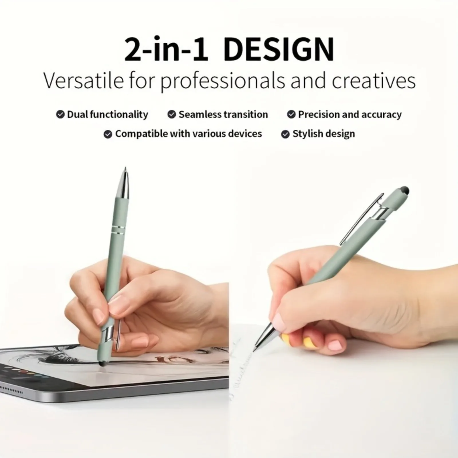 2/5pcs Morandi Retractable Ballpoint Pens , Smooth Writing, Non-Slip Grip,Mid-Tip Bullet Refill, Ideal for Daily Use - الصورة 3