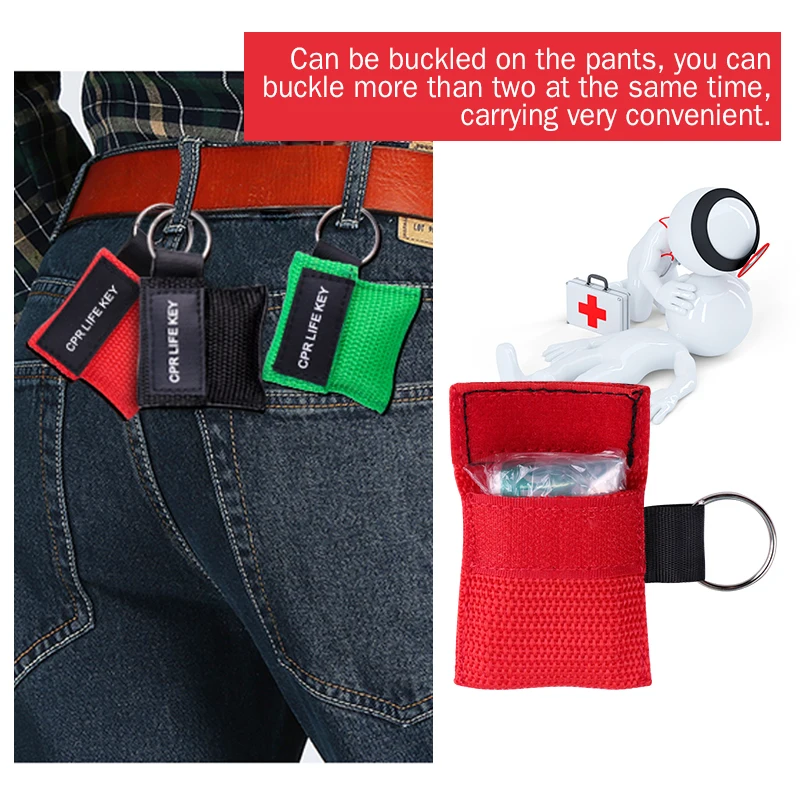 Professional First Aid Outdoor Rescue CPR Face Shield Mask Health Care Tools Keychain Emergency Breathing Resuscitator Mask - الصورة 6