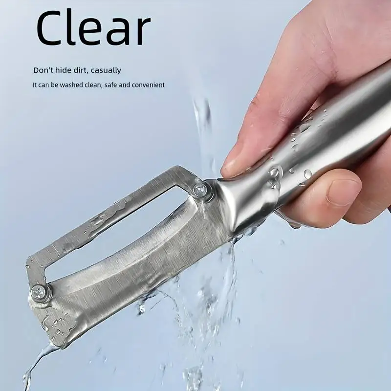 1PC Stainless Steel Flat Edge Peeler Potato Peeler Slicer Knife Watermelon/Melon Grater Kitchen Multi-Purpose Tool - الصورة 5