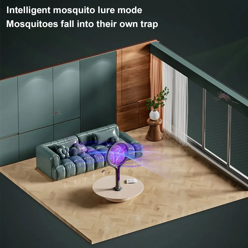 Telescopic Electric Mosquito Swatter & UV Trap Lamp, Extendable 109cm, Safe Physical Killer, Rechargeable, Wall Mount No Gap - الصورة 5