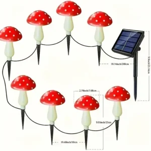 8 Head Solar Mushroom Lights Stake Garden Decor, Festive Christmas Fairy Lights for Outdoor Yard, Wedding Party Atmosphere
