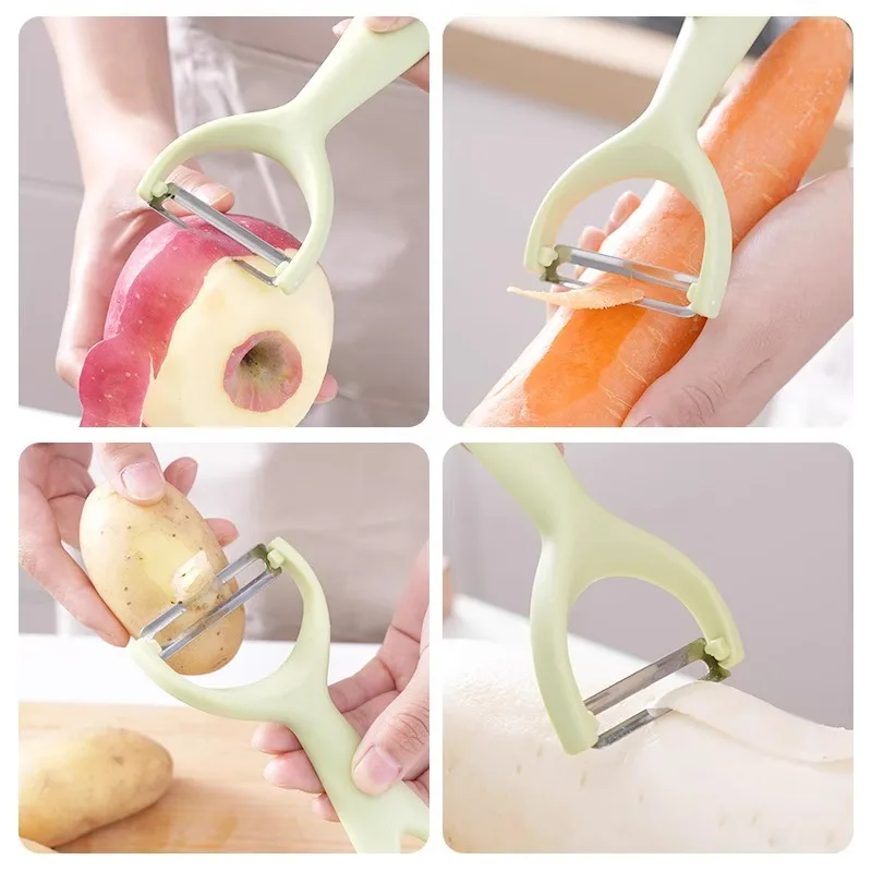 Stainless steel peeler with PP handle, potato and household vegetable and fruit peeler, fruit knife, kitchen utensils - الصورة 4