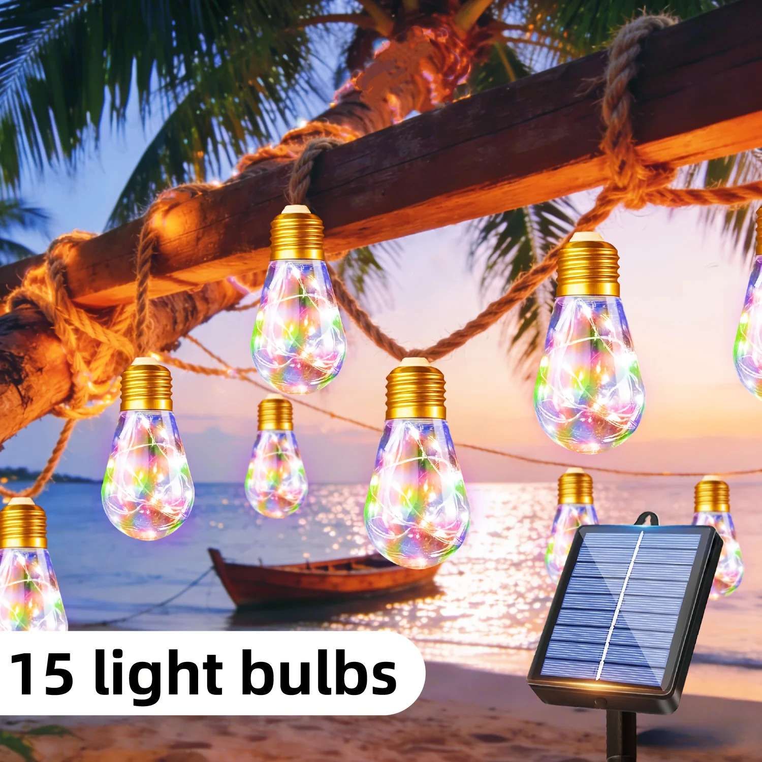 New Arrival! Solar Fairy Lights with 25/15/10 Unbreakable Clear Bulbs - IP44 Waterproof & 8 Modes for Outdoor Bliss! - الصورة 4