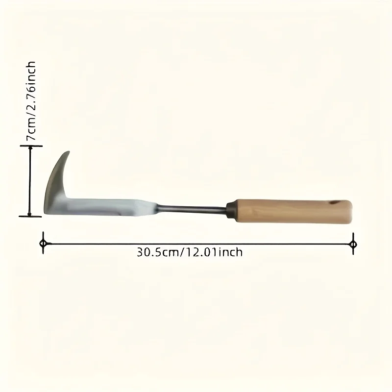 Stainless Steel Garden Weeder Knife, Wooden Handle Hand Weeding Tool for Lawn, Vegetable Garden & Plant Care, Summer Gardening A - الصورة 4
