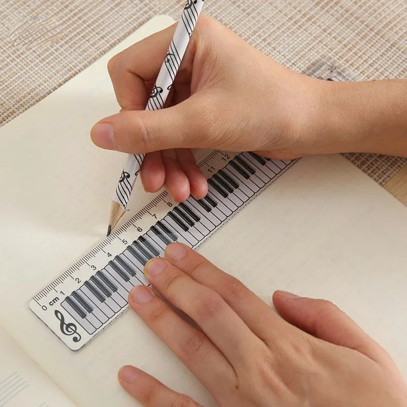 1/3pcs Creative Music Ruler 15cm, Piano Design Measuring Tool & Bookmark, for Musicians, Office, School Stationery Supply - الصورة 4