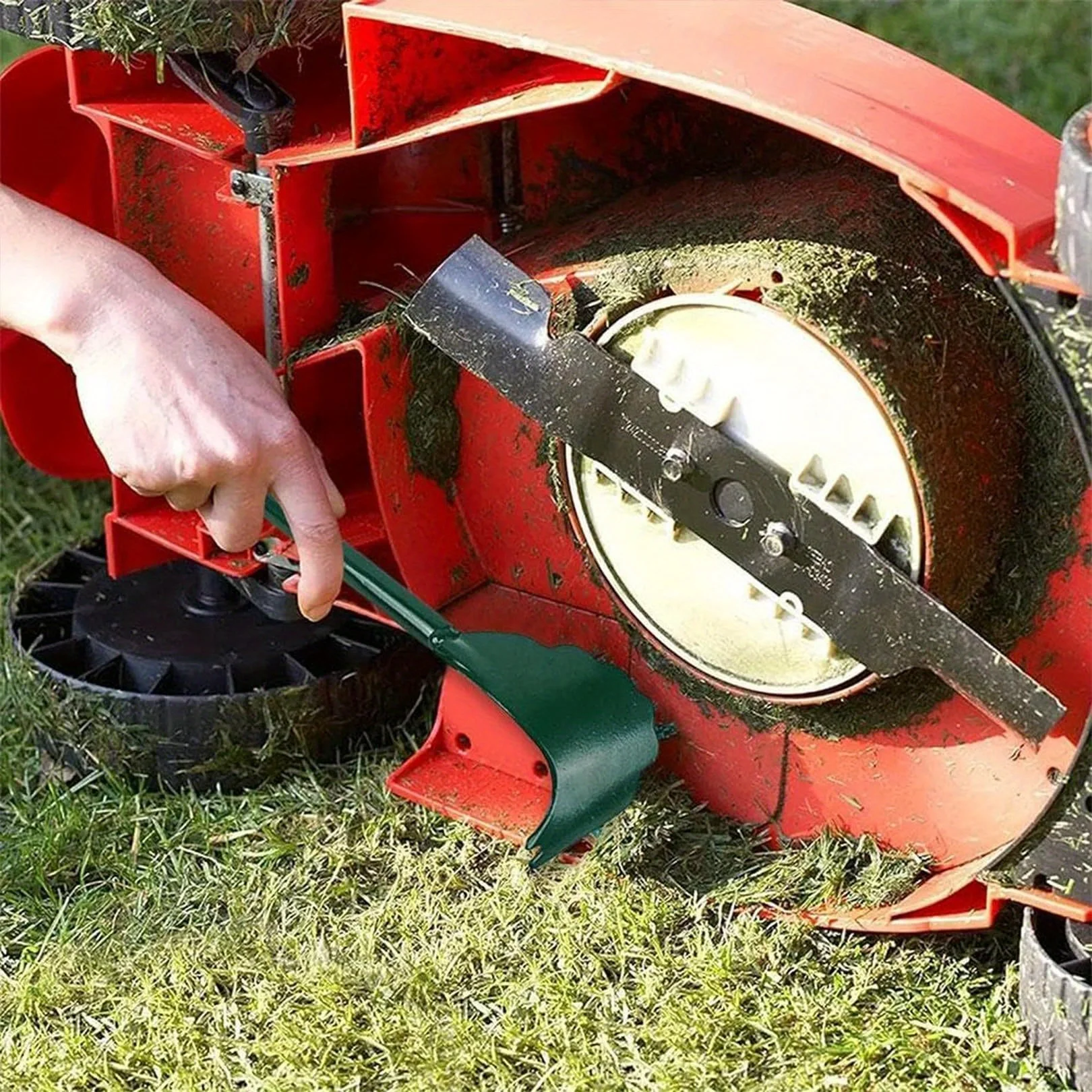 1pc Ergonomic Durable Metal Lawn Mower Deck Scraper Tool, Long Handle, Effective Undercarriage Cleaner for Maintenance - الصورة 3