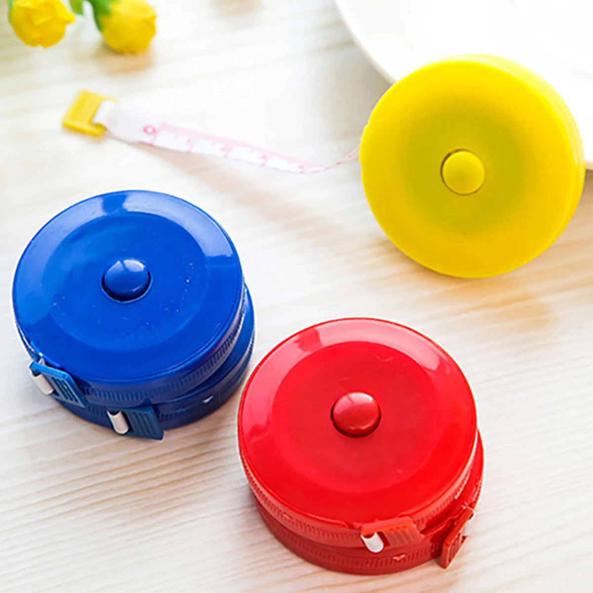 1Pc Automatic Retractable Tailor Measuring Tape Double-Sided Scale One Side 60inch the Other Side 150cm Household Body Measurement Height Measuring Tape - الصورة 3