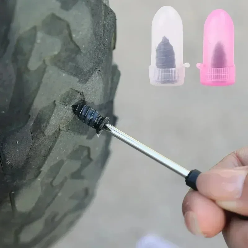 21-41pcs Tire Repair Nail Kit Car Vacuum Tyre Rubber Screw Plugs Puncture Patch Auto Motorcycle E-Bike Wheels Emergency Tool - الصورة 5