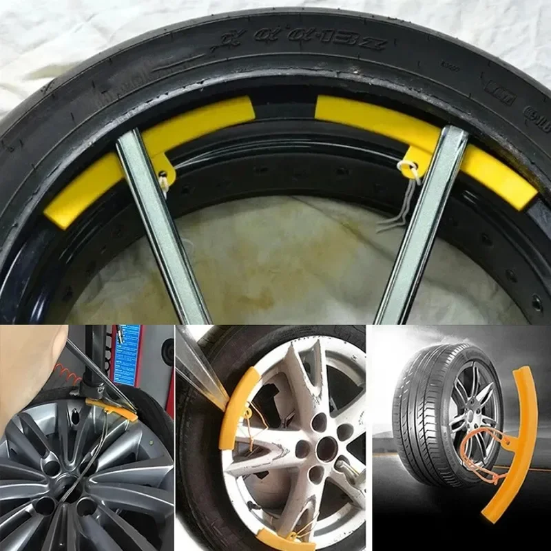 Car Motorcycle Wheel Rim Protector Red Bicycle Wheel Rim Protector Tire Changer Protective Cover Tire Changing Protective Tool - الصورة 4