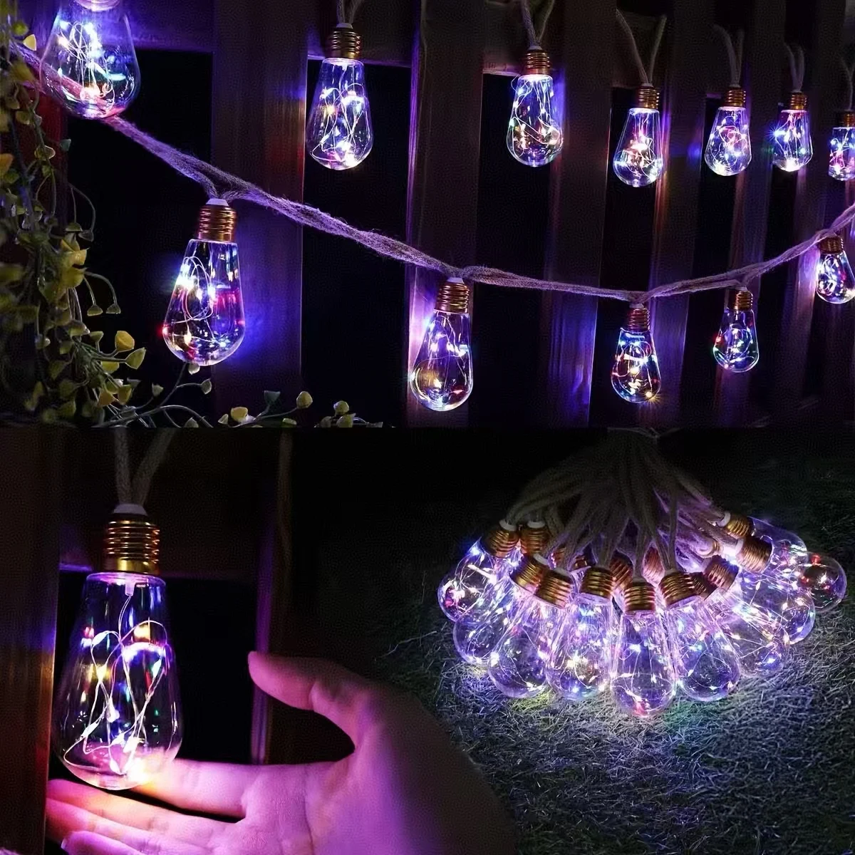 New Arrival! Solar Fairy Lights with 25/15/10 Unbreakable Clear Bulbs - IP44 Waterproof & 8 Modes for Outdoor Bliss! - الصورة 7