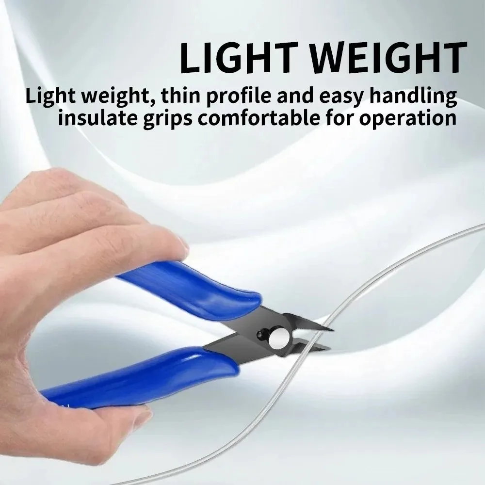 Blue Electricians Pliers Tools Electrician Hand Tool Carbon Steel home Electrical Wire Cable Cutters Side Snips Flush Nipper - الصورة 4