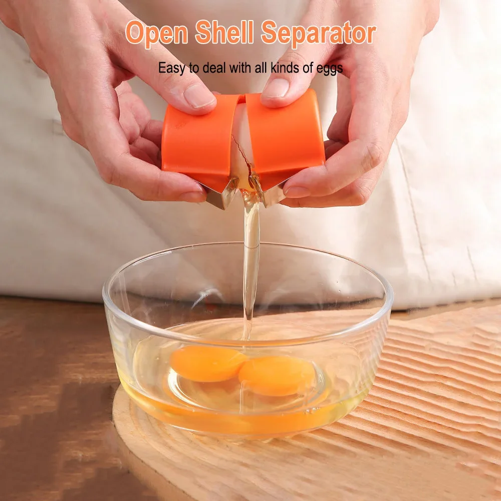 1pcs Multifunctional Egg Shell Opener Handheld Egg Cracker Separator Tool Eggshell Cutter Easy Open Kitchen Gadget for Raw Egg - الصورة 3