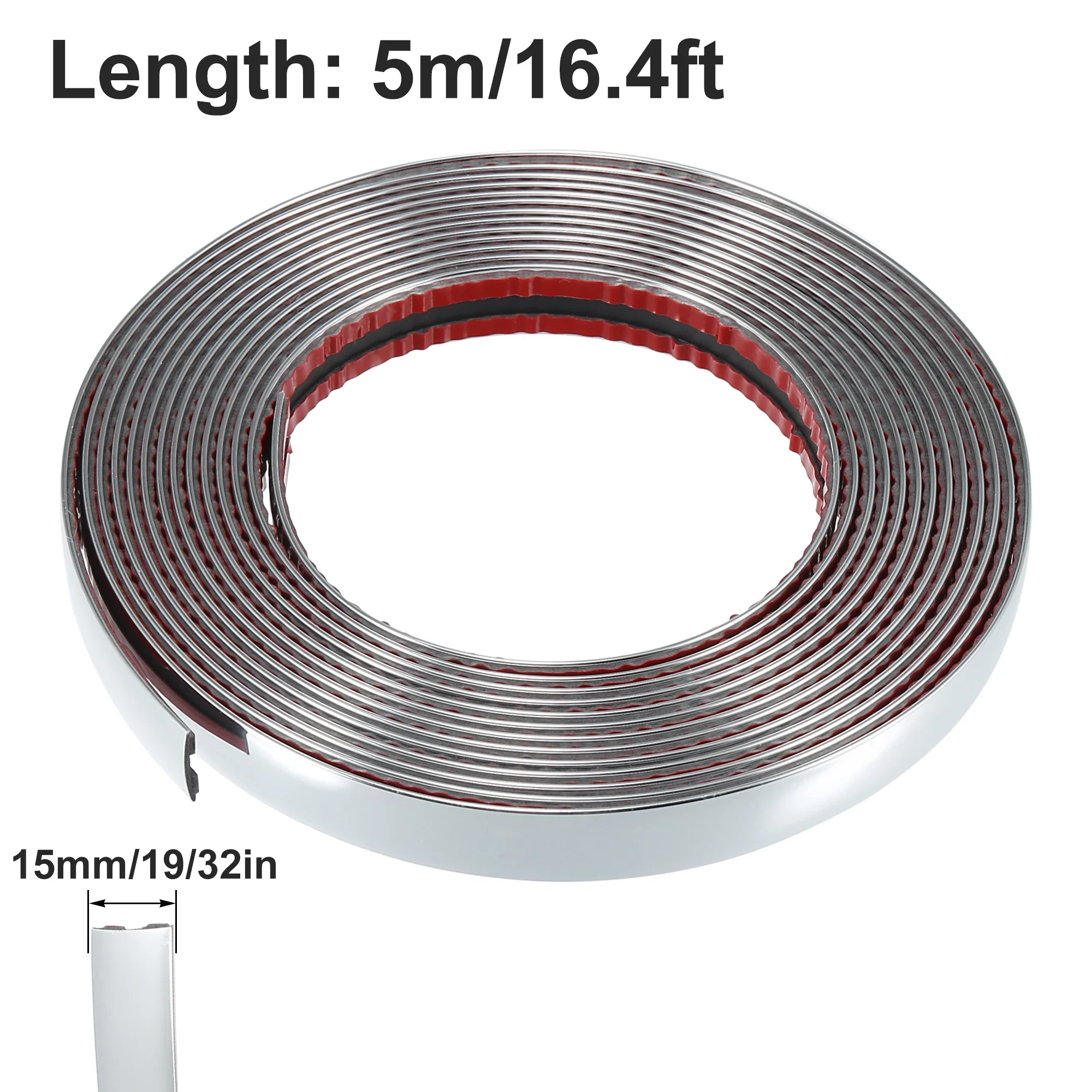 3M/5M Exterior Car Chrome Body Strip Bumper Auto Door Protective Moulding Styling Trim Sticker 6MM 8MM 10MM 12MM 15MM 20MM 30MM - الصورة 4