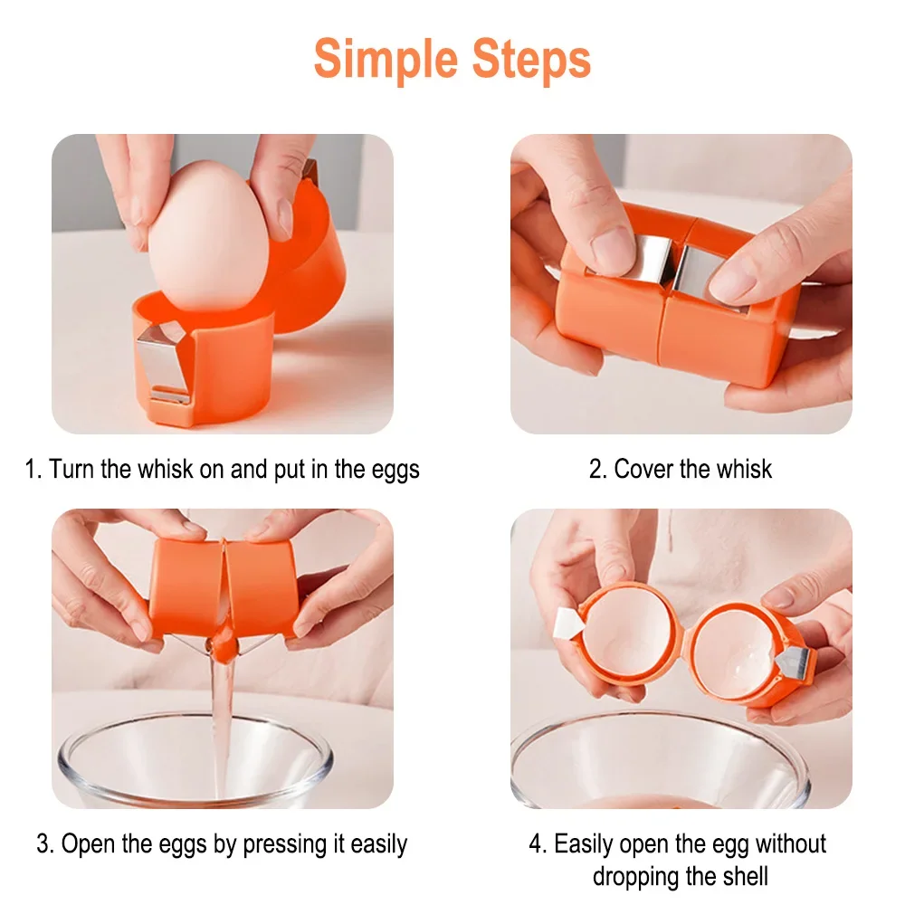 1pcs Multifunctional Egg Shell Opener Handheld Egg Cracker Separator Tool Eggshell Cutter Easy Open Kitchen Gadget for Raw Egg - الصورة 5