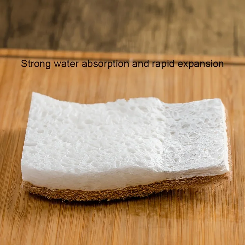 1-12Pc Natural Cleaning Cloth Sponge Wood Pulp Cotton Three In One Cleaning Kitchen Washing Dishes And Pots Herramientas - الصورة 2